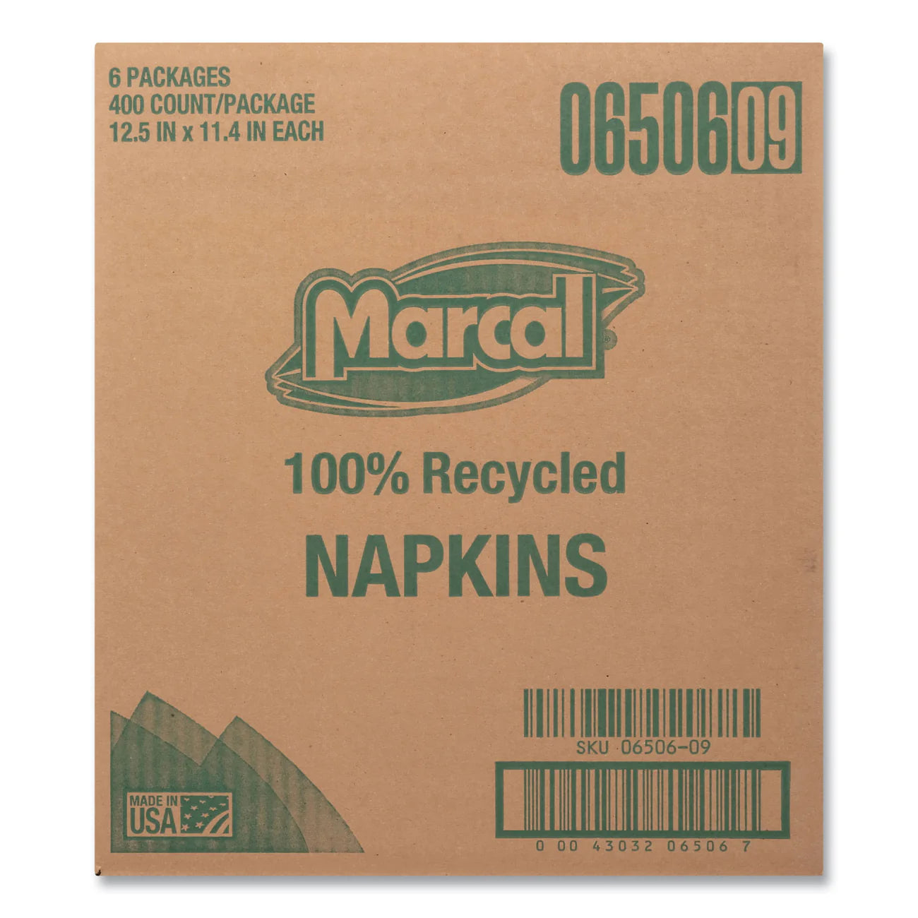 Marcal® 100% Recycled Luncheon Napkins, 11.4 x 12.5, White, 400/Pack, 6PK/CT (MRC6506) - A1 Bulk Supply