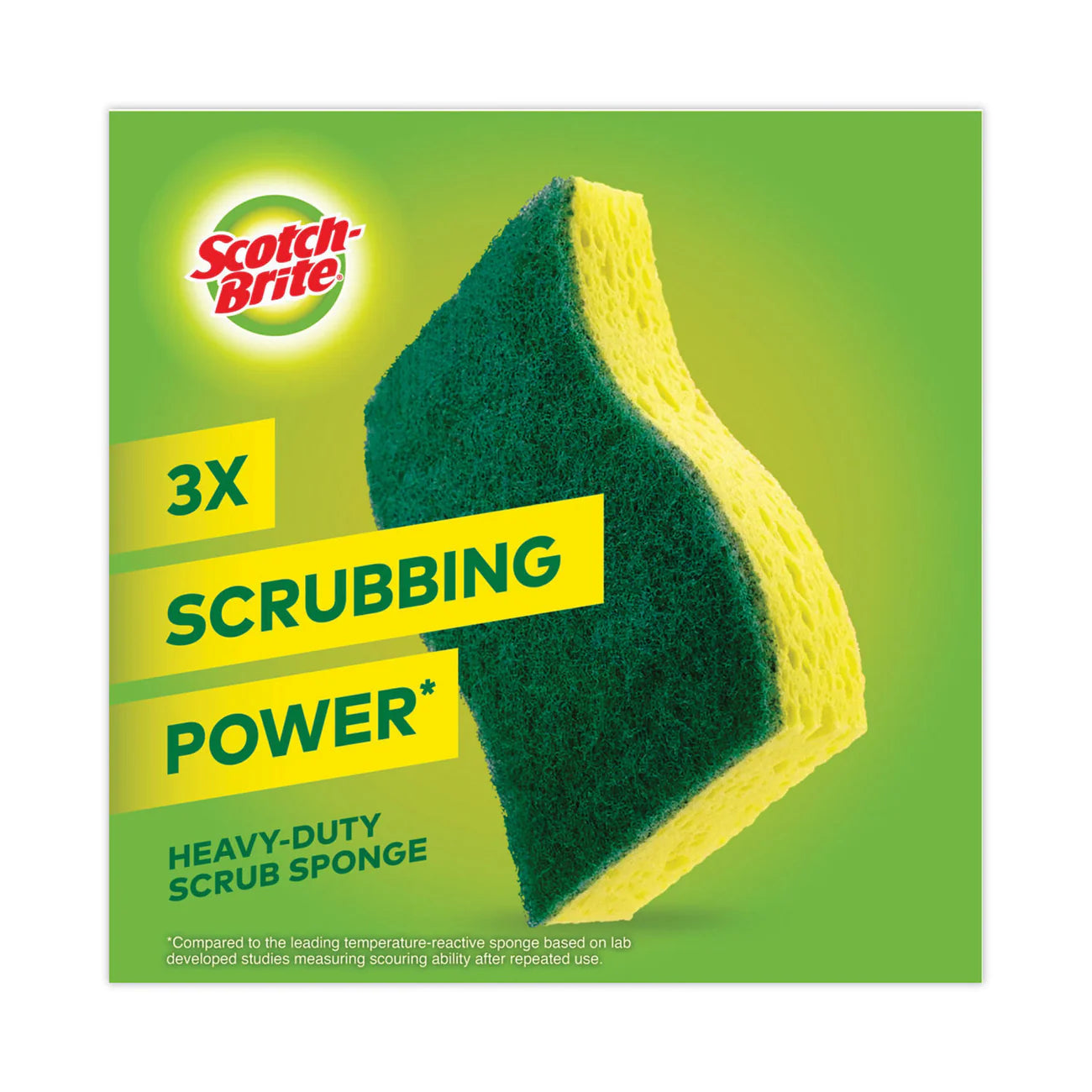 Scotch-Brite® Heavy-Duty Scrub Sponges, 2.8", x 4.5" Width, 9/Pack, Yellow, Green (MMM4295) - A1 Bulk Supply