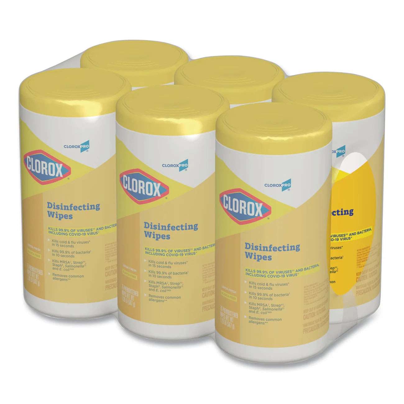 Clorox® Clorox® Disinfecting Wipes, 7 x 8, Lemon Fresh, 75/Canister, 6/Carton (COX15948CT) - A1 Bulk Supply