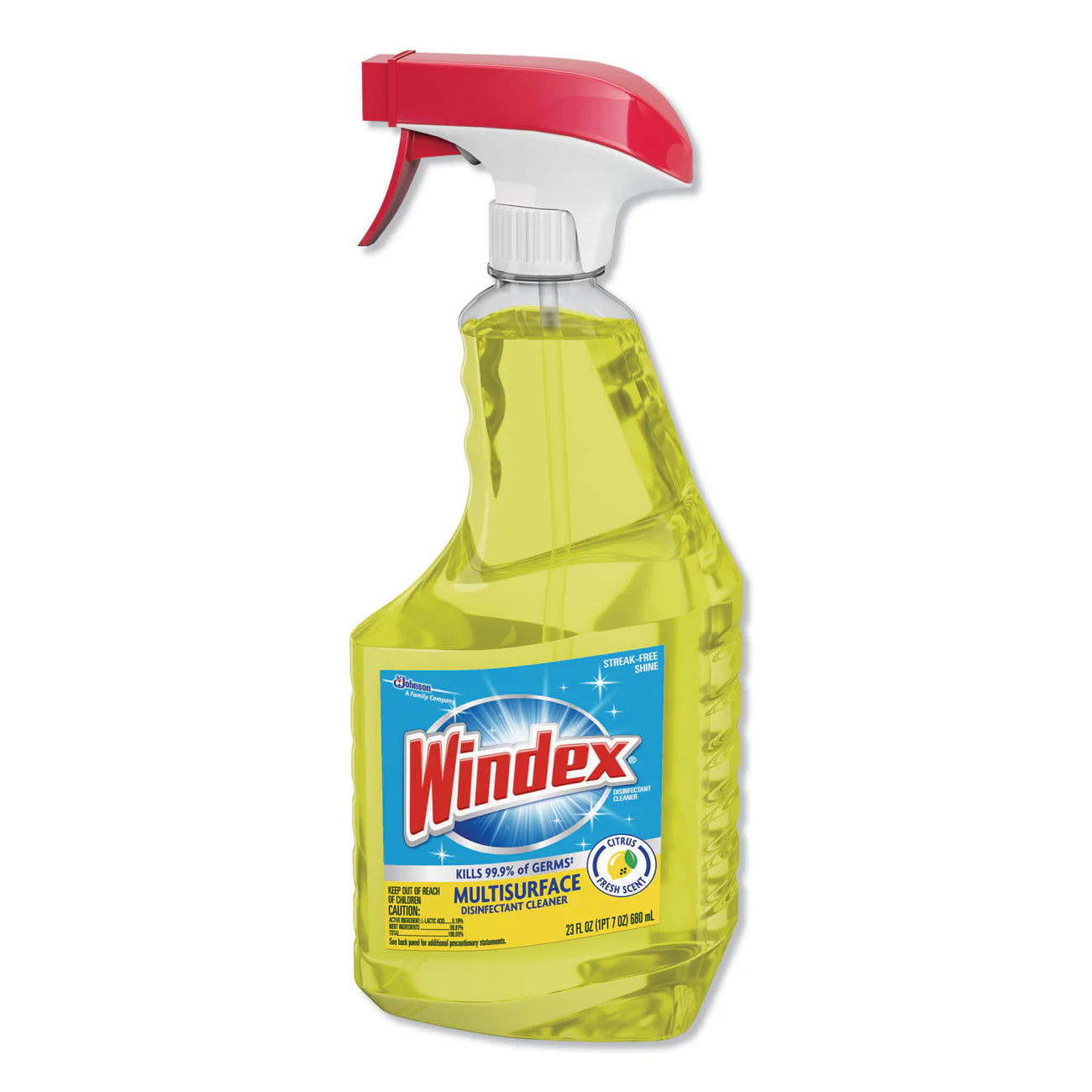 Windex® Windex® Multi-Surface Disinfectant Cleaner, Lemon Scent, 23 oz Spray Bottle (SJN305498) - A1 Bulk Supply